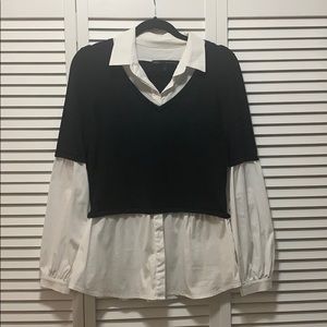 WHBM Layered Sweater Blouse